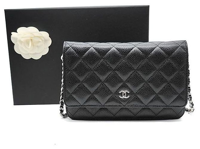 Chanel Mini borsa a tracolla WOC in Caviar Nero - vista 8