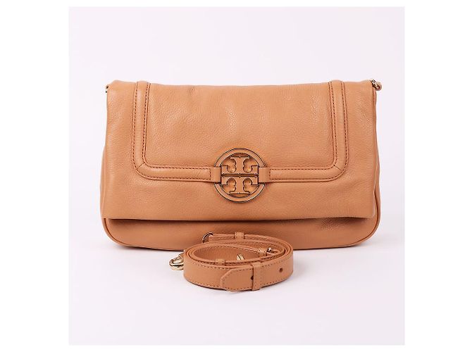 Tory Burch Borsa a tracolla Beige con logo e patta Marrone - vista 2