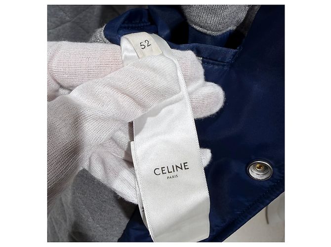 Céline Chaqueta Bomber Oversized de Teddy Azul Marino con Capucha - vista 7