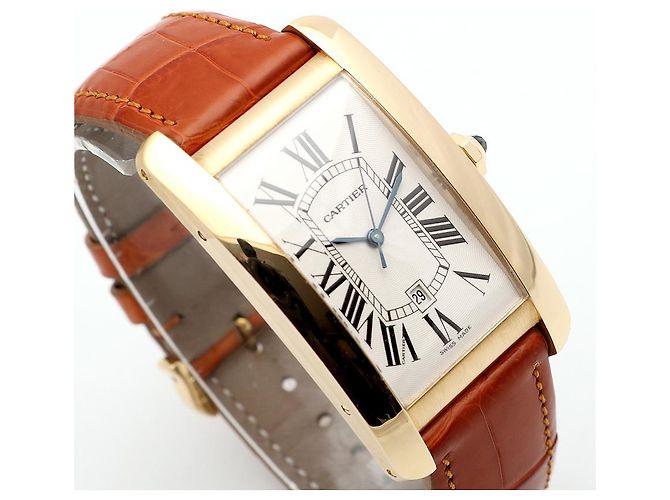 Cartier Orologio Tank American Watch Large da uomo Automatico Marrone - vista 12