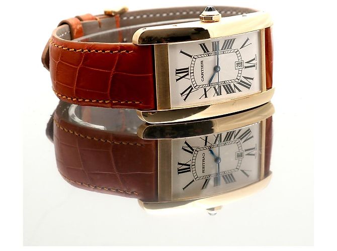Cartier Orologio Tank American Watch Large da uomo Automatico Marrone - vista 18