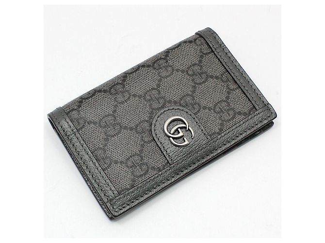 Gucci Ophidia Silver GG Grey Supreme Card Wallet Brown - view 3