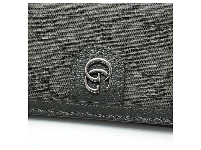 Gucci Ophidia Silver GG Grey Supreme Card Wallet Brown - view 5