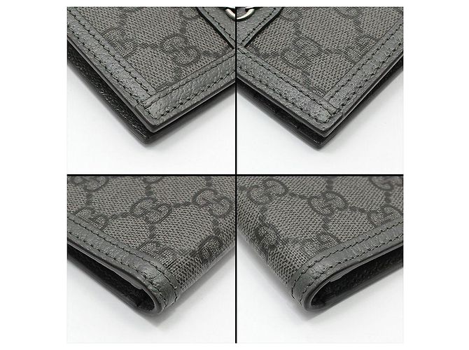 Gucci Ophidia Silver GG Grey Supreme Card Wallet Brown - view 9