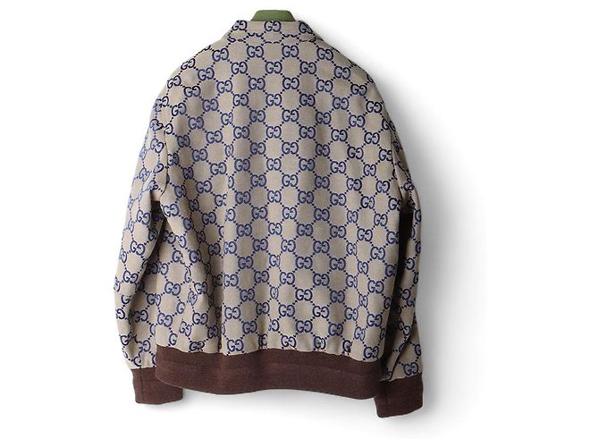 Gucci GG Jumbo Canvas Baumwoll-Zip-Up-Jacke Größe Mehrfarben - Ansicht 2