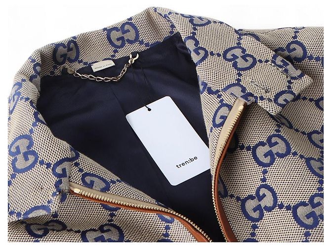 Gucci GG Jumbo Canvas Baumwoll-Zip-Up-Jacke Größe Mehrfarben - Ansicht 4