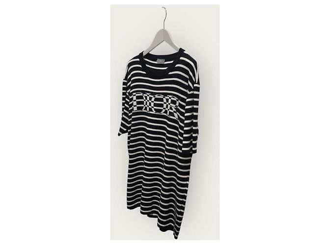 Dior Strick-T-Shirt mit schwarzem Logo-Streifen - Ansicht 2