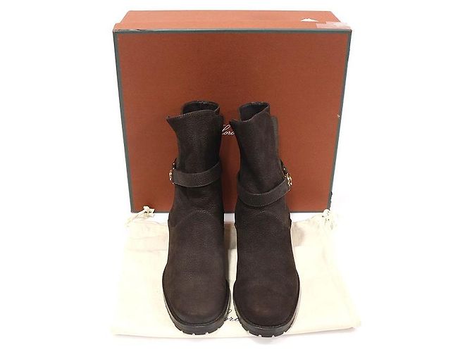 Loro Piana Botines de nubuck marrón para mujer Castaño - vista 2