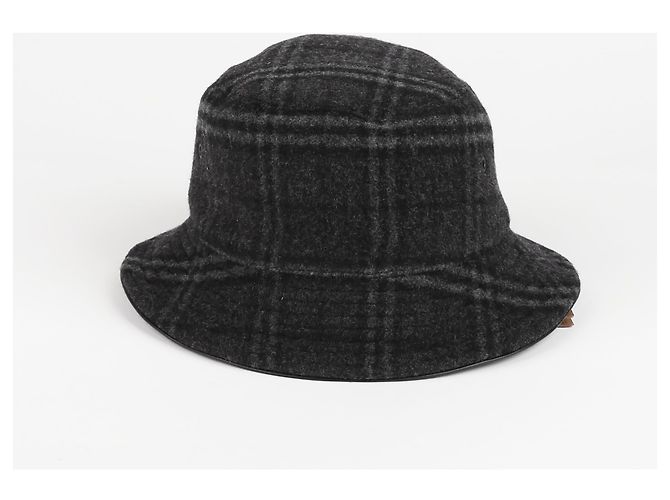 Burberry Bucket Hat aus Wolle mit Karomuster in Anthrazitgrau Braun - Ansicht 4