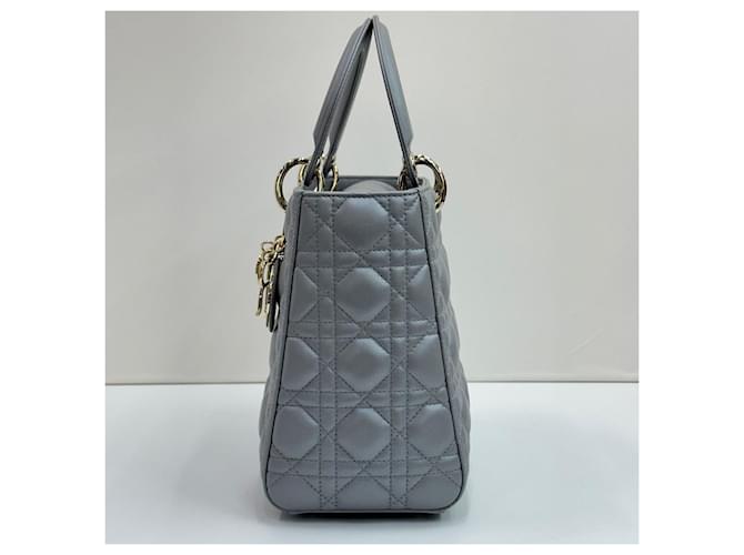 Lady Dior Medium Grey Pearl Marrone - vista 4