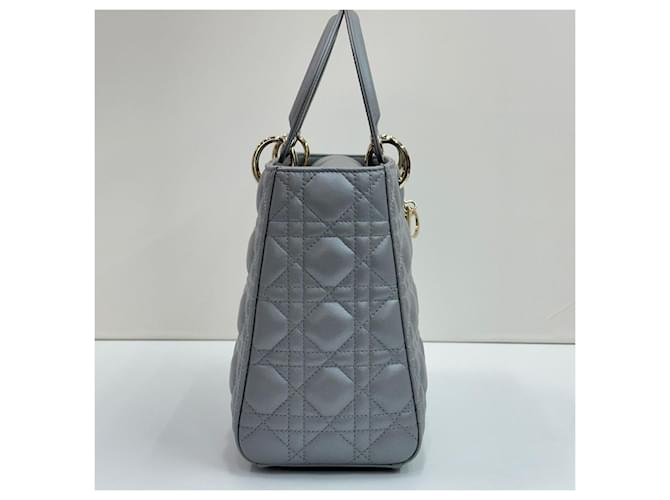 Lady Dior Medium Grey Pearl Marrone - vista 5