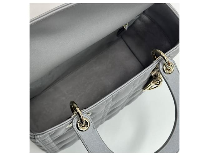 Lady Dior Medium Grey Pearl Marrone - vista 8