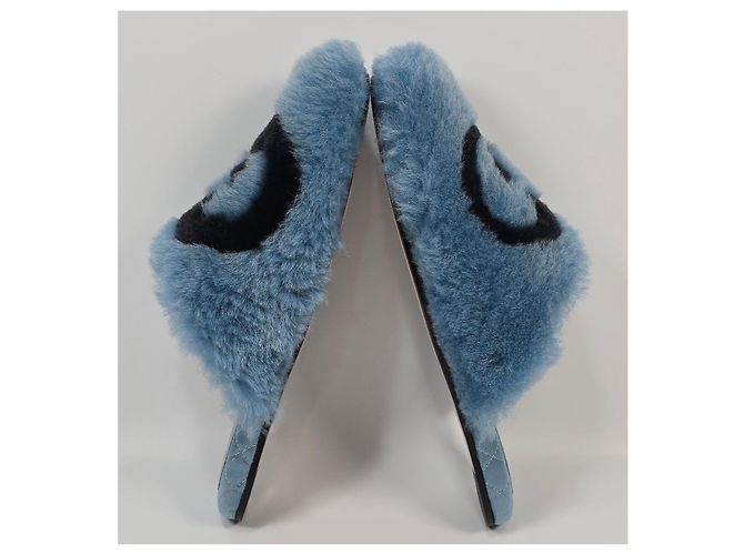 Gucci Interlocking Fur Slide Sandalen Mehrfarben - Ansicht 3