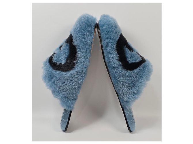 Gucci Interlocking Fur Slide Sandalen Mehrfarben - Ansicht 4