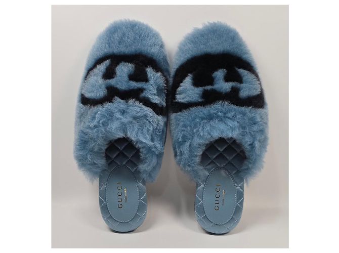 Gucci Interlocking Fur Slide Sandalen Mehrfarben - Ansicht 7