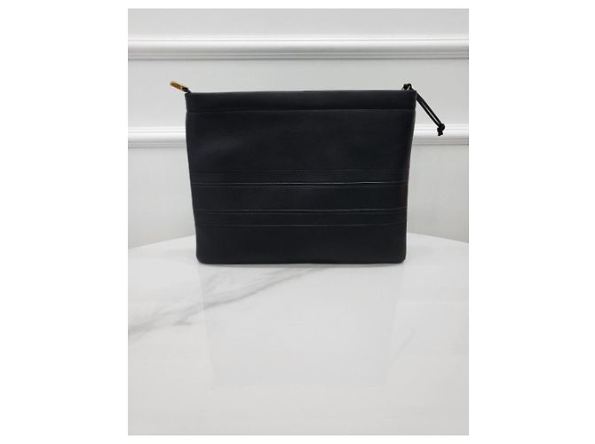 Dior Clutch in pelle nera con logo Nero - vista 2
