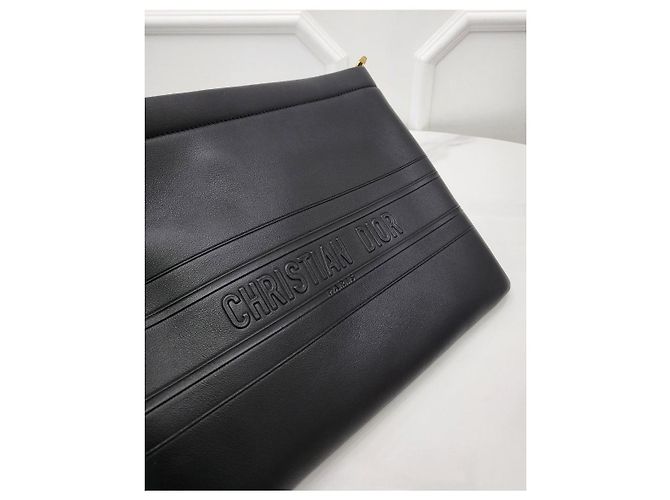 Dior Clutch in pelle nera con logo Nero - vista 4