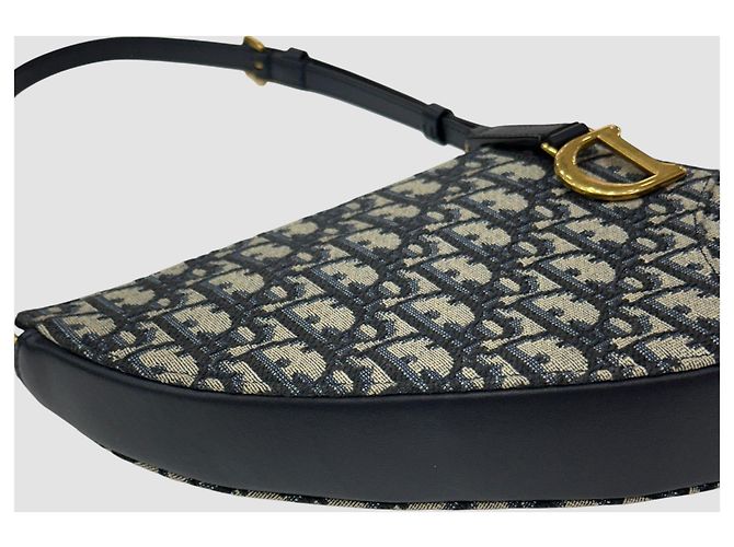 Dior Pochette à l'épaule Saddle Oblique Rodeo Blue Bleu - vue 10