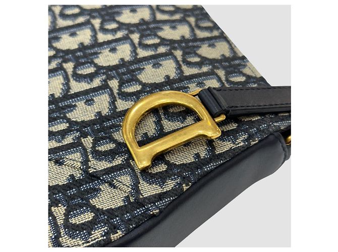 Dior Pochette à l'épaule Saddle Oblique Rodeo Blue Bleu - vue 7