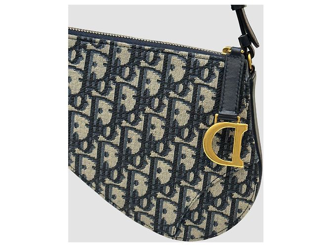 Dior Pochette à l'épaule Saddle Oblique Rodeo Blue Bleu - vue 8