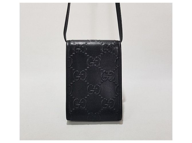 Mini borsa a tracolla Gucci GG goffrata Nero - vista 4