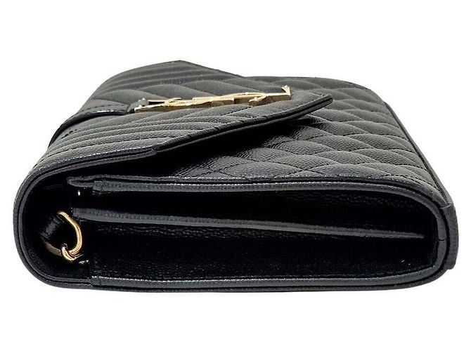 Saint Laurent Borsa a tracolla Mix Mattrasse Monogram Chain Nero - vista 4