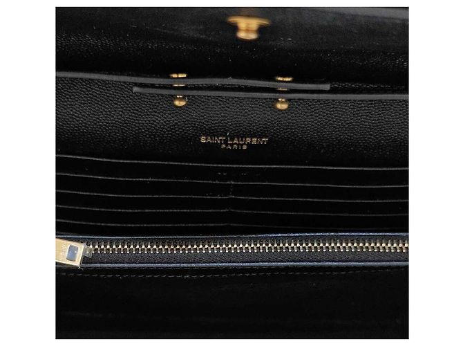 Saint Laurent Borsa a tracolla Mix Mattrasse Monogram Chain Nero - vista 7