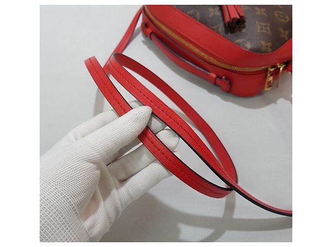 Louis Vuitton Bolsa transversal em canvas Monogram Vermelho - vista 7
