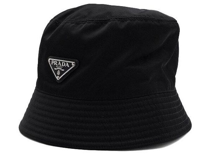 Prada Rinylon Bucket Hat with Triangle Logo Black - view 2