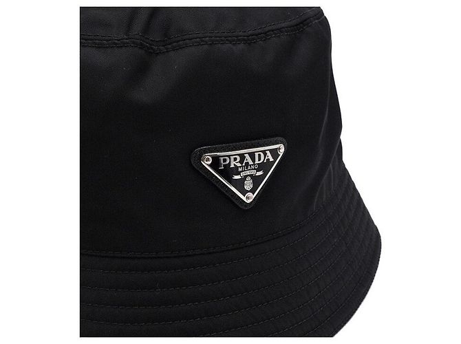 Prada Rinylon Bucket Hat with Triangle Logo Black - view 4