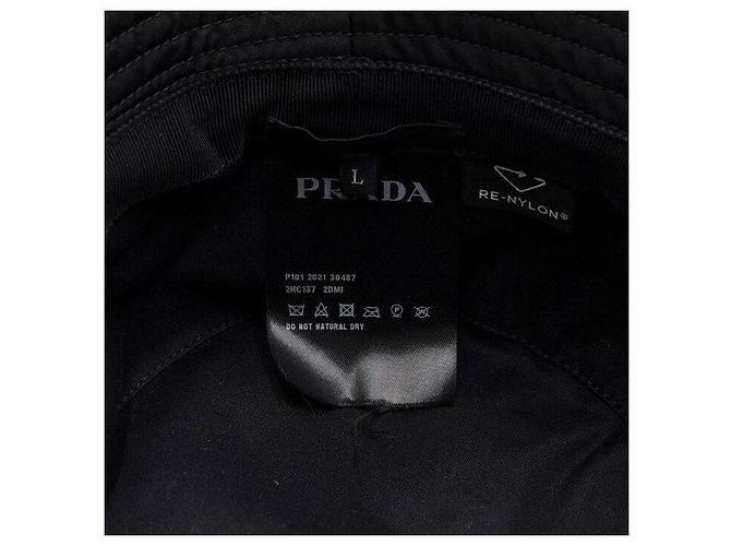 Prada Rinylon Bucket Hat with Triangle Logo Black - view 6