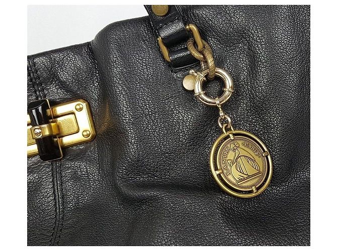 Lanvin Bolsa shopper de couro preto - vista 2