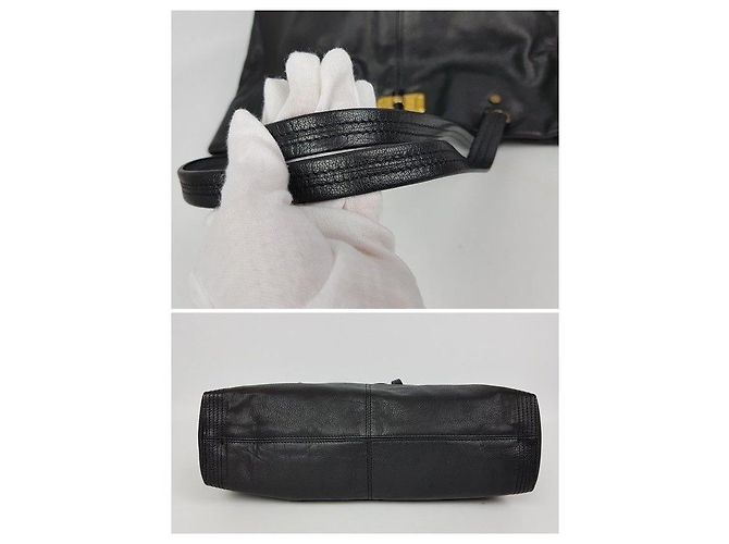 Lanvin Bolsa shopper de couro preto - vista 5