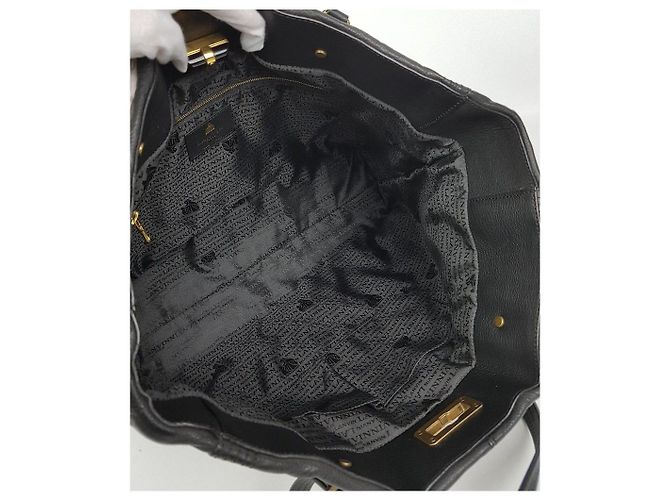 Lanvin Bolsa shopper de couro preto - vista 7