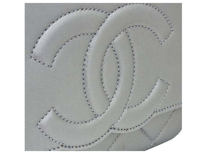 Chanel Mini borsa a tracolla in agnello Argento - vista 8
