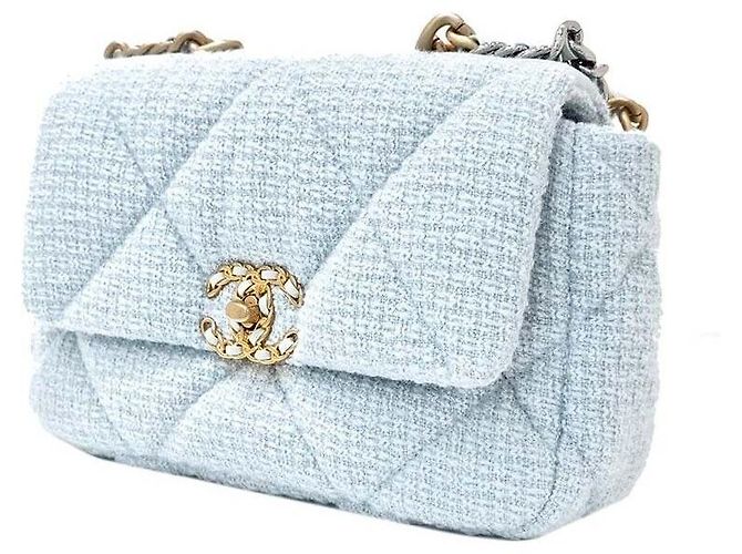 Chanel Piccola borsa con patta in tweed Verde - vista 2
