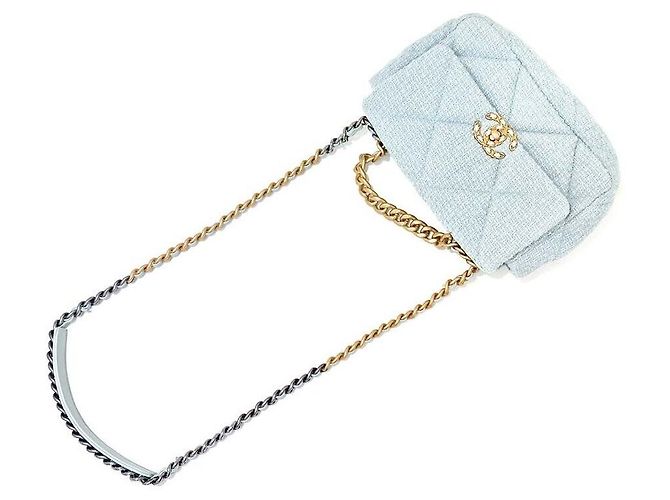Chanel Piccola borsa con patta in tweed Verde - vista 3