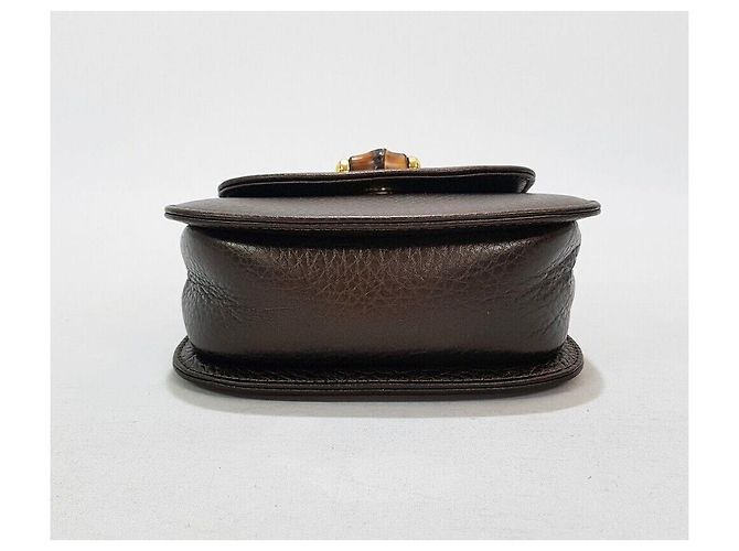 Bamboo Gucci Mini borsa a tracolla con manico in bambù, nappa e catena Marrone - vista 6
