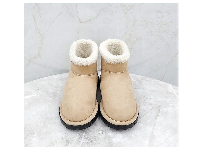 Prada Botas UGG de ante y shearling Naranja - vista 2