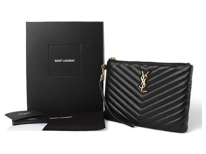 Saint Laurent Clutch Matelassé Small D'oro - vista 8