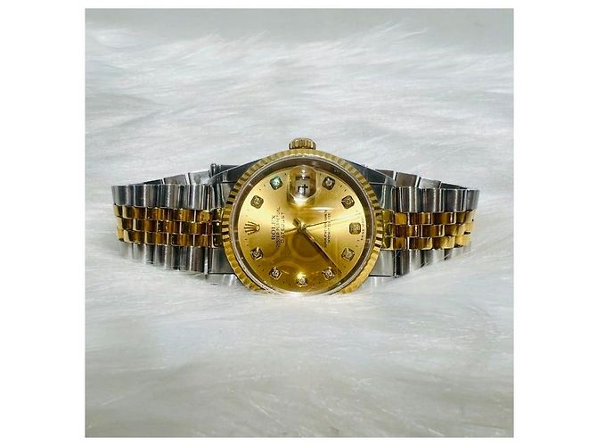 Rolex Orologio Datejust Diamond Combi da Uomo Quadrante Champagne Oro Giallo - vista 3