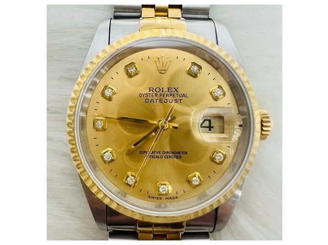 Rolex Orologio Datejust Diamond Combi da Uomo Quadrante Champagne Oro Giallo - vista 6