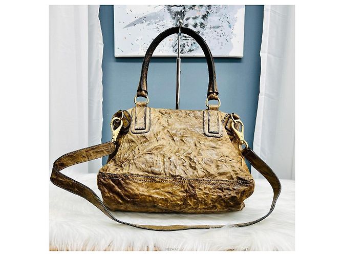 Givenchy Borsa Tote Pandora Medium effetto stropicciato, borsa a tracolla Marrone - vista 2