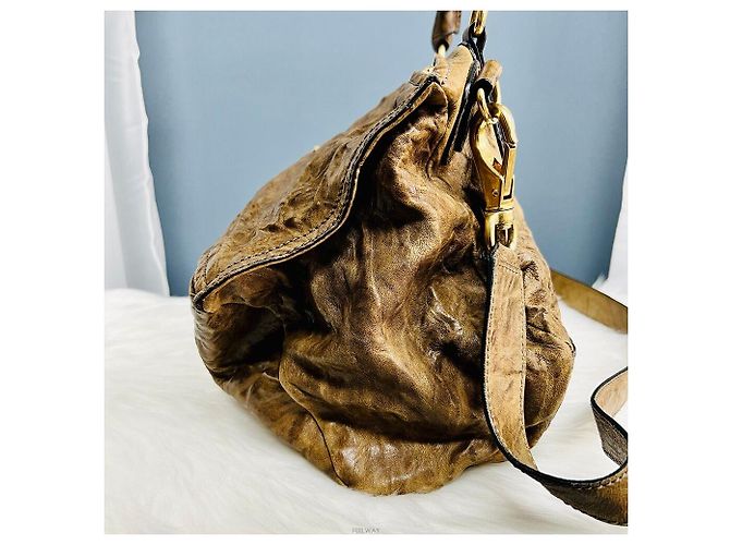 Givenchy Borsa Tote Pandora Medium effetto stropicciato, borsa a tracolla Marrone - vista 3
