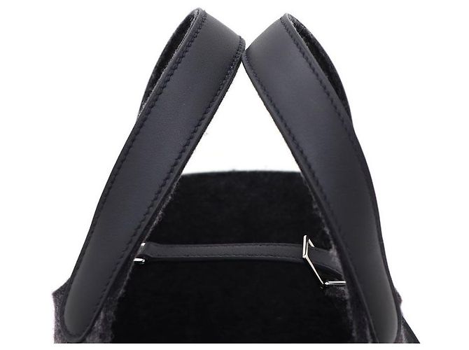 Hermès Borsa Picotin Felt Bo Swift Gris Moka Havana Marrone - vista 4