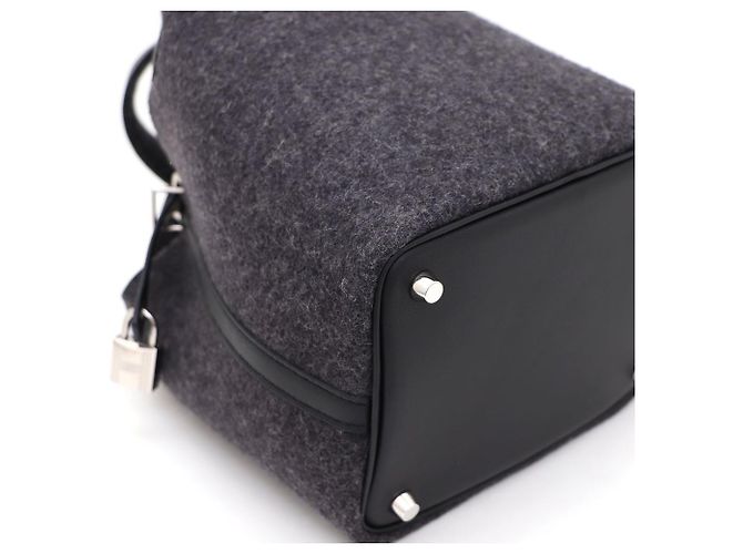 Hermès Borsa Picotin Felt Bo Swift Gris Moka Havana Marrone - vista 5