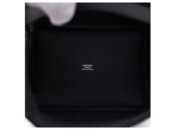 Hermès Borsa Picotin Felt Bo Swift Gris Moka Havana Marrone - vista 7