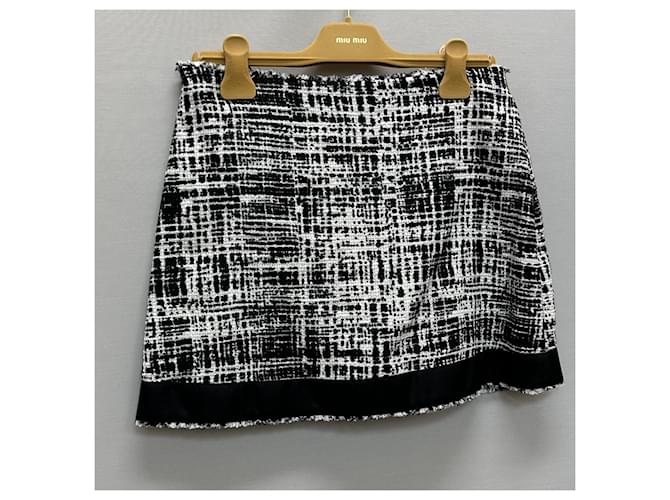 Prada Gonna in cotone e lino con logo triangle Bec Multicolore - vista 3