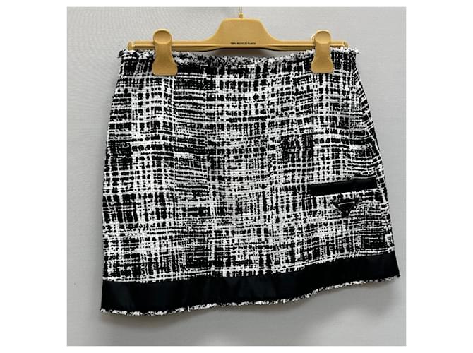 Prada Gonna in cotone e lino con logo triangle Bec Multicolore - vista 6