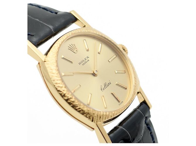 Rolex Orologio Cellini Gold Piccolo da Donna in Oro e Pelle, Manuale Blu - vista 11